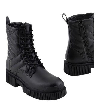 Armani Exchange Bottines en cuir BT noir