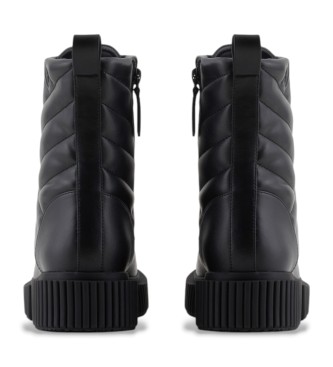 Armani Exchange Bottines en cuir BT noir