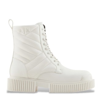 Armani Exchange Bottines en cuir BT blanc