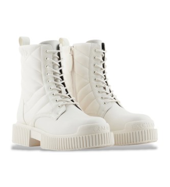 Armani Exchange Bottines en cuir BT blanc