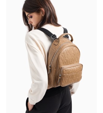 Armani Exchange Sac  dos beige avec logo