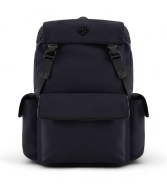 Armani Exchange Rectangular backpack with exterior navy pocket