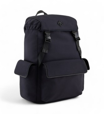 Armani Exchange Rechteckiger Rucksack mit marinefarbener Auentasche