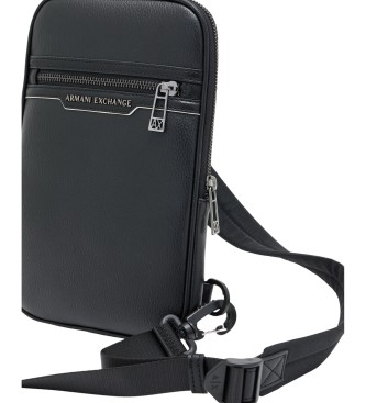 Armani Exchange Black shiny effect one-shoulder bag
