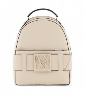 Armani Exchange Mochila com logtipo bege