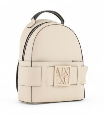 Armani Exchange Mochila com logtipo bege