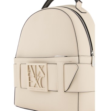 Armani Exchange Mochila com logtipo bege