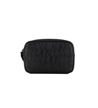 Armani Exchange Toilet Bag Black coated fabric