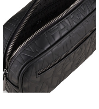 Armani Exchange Beauty case in tessuto spalmato nero