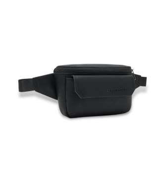 AIX Armani Exchange Saco de viagem com efeito martelado preto