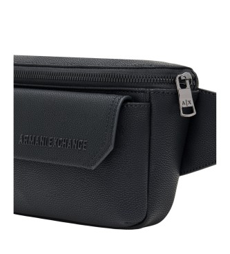 AIX Armani Exchange Saco de viagem com efeito martelado preto