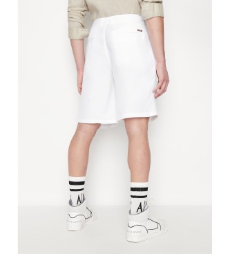 Armani Exchange White plain weave Bermuda shorts