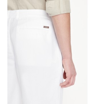 Armani Exchange White plain weave Bermuda shorts