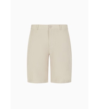 Armani Exchange Beige linen bermuda shorts