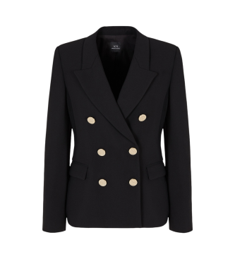 Armani Exchange Schwarzer Semikonstruktions-Blazer 