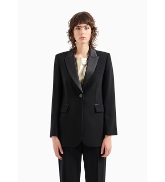 Armani Exchange Blazer in raso nero