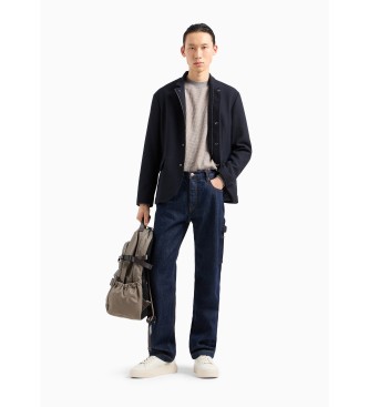 Armani Exchange Blazer mit Reiverschluss Navy