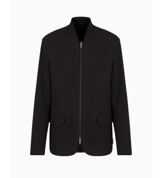 Armani Exchange Schwarzer Blazer mit Bomberkragen