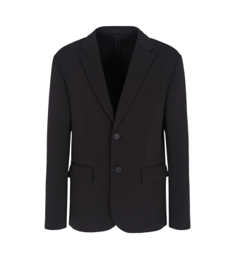 Armani Exchange Schwarzer Blazer aus Stretch-Baumwolle und Polyester