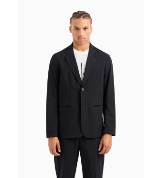 Armani Exchange Blazer en mezcla de lana negro