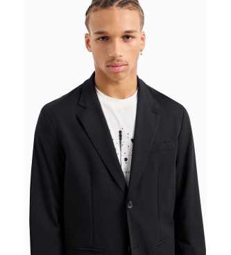 Armani Exchange Blazer en mezcla de lana negro