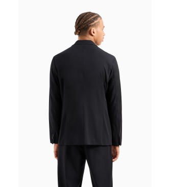 Armani Exchange Svart blazer i ullblandning