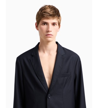 Armani Exchange Blazer recta de dos botones en tejido fluido arino