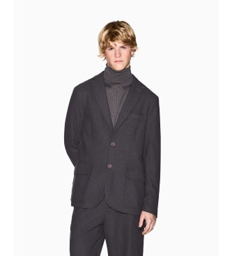 A|X Armani Exchange Kurtka American ciemnoszara mieszanka