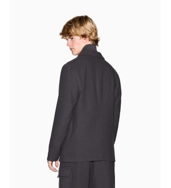 A|X Armani Exchange Kurtka American ciemnoszara mieszanka