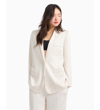 Armani Exchange White semi-structured blazer