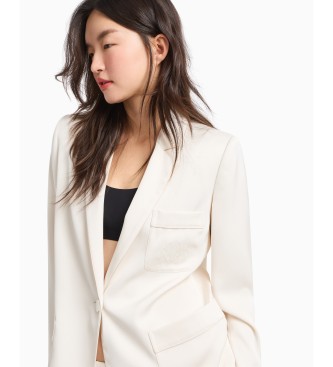 Armani Exchange White semi-structured blazer