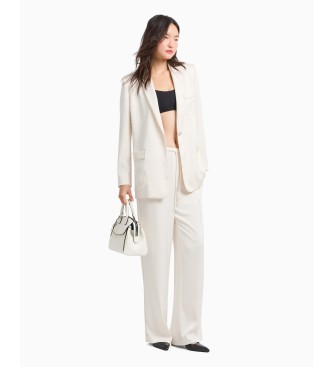 Armani Exchange White semi-structured blazer