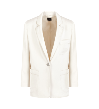 Armani Exchange White semi-structured blazer