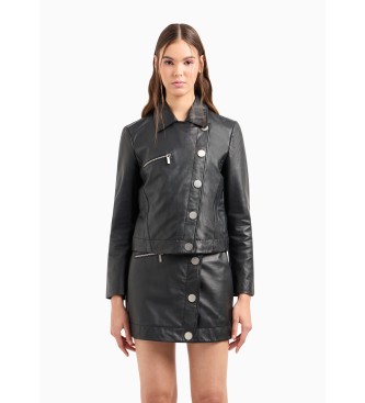 Armani Exchange Cazadora biker de piel negro