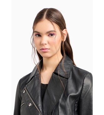 Armani Exchange Cazadora biker de piel negro