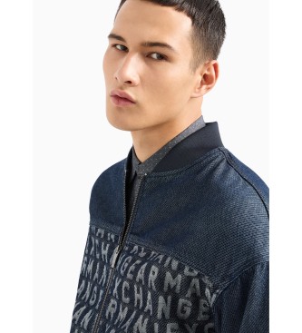 Armani Exchange Giubbotto bomber blu scuro