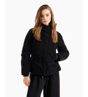 Armani Exchange Geftterte Kapuzenjacke schwarz