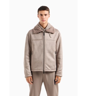 Armani Exchange Brown Aviator Jacket