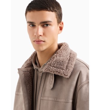 Armani Exchange Brown Aviator Jacket