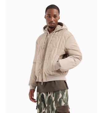 Armani Exchange Veste courte  capuche beige