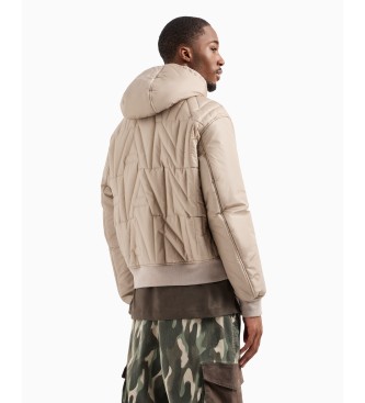 Armani Exchange Veste courte  capuche beige