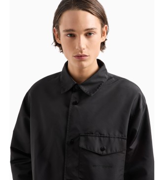 Armani Exchange Sobrecamisa en tela tcnica con bolsillo negro