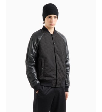 Armani Exchange Veste en cuir noir