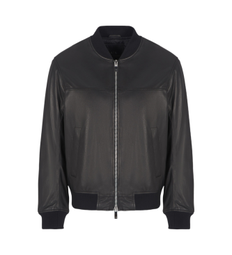 Armani Exchange Schwarze Lederjacke