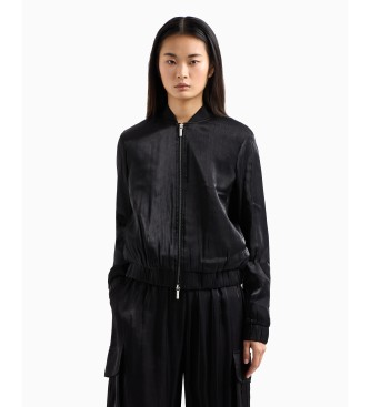 Armani Exchange Bomber acolchada negro