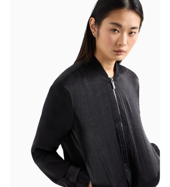 Armani Exchange Črna prešita jakna bomber