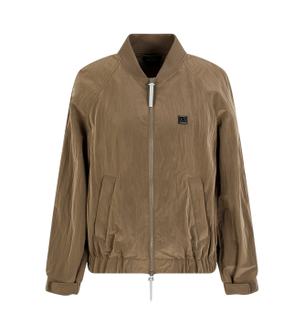 Armani Exchange Chaqueta Bomber con Detalles Funcionales marrn  