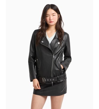 Armani Exchange Chaqueta biker de piel  negro