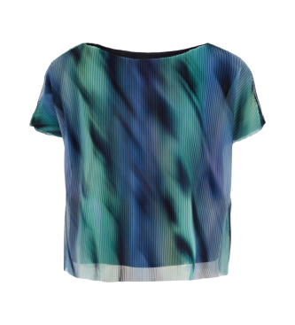 Armani Exchange Blusa con cuello redondo azul