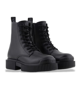 Armani Exchange Black leather boots